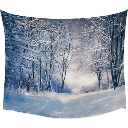 Snow Forest Snowflake Landscape Wall Tapestry Cover Beach Towel Picnic Yoga Mat Home Decoration
