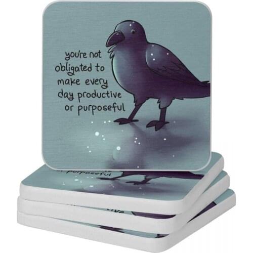 Make Every Day Purposeful Raven Diatomite Square Round Shape Coaster Heat Insulation Cup Bonsai Mat Soap Toothbrush Pad 10x10cm