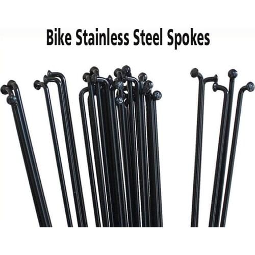 Bicycle Stainless Steel Spokes 36pcs Bike Spoke 14G J Bend Steel Bicycle Spokes with Nipples 253mm-294mm