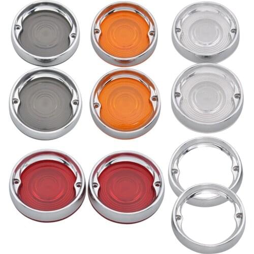 Motorycle Turn Signal Light Bezels Smoke Lens Trim Ring Fit For Harley Electra Street Glides, Road King, Heritage 86-Up
