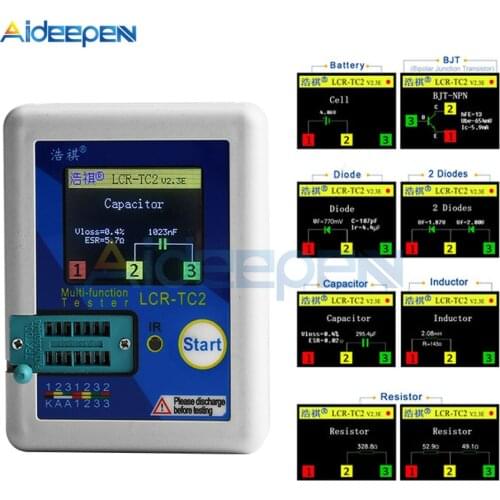 Upgrade Version LCR-TC2 Transistor Tester Multimeter Colorful Display For Diode Triode MOS/PNP/NPN Capacitor Resistor Transistor