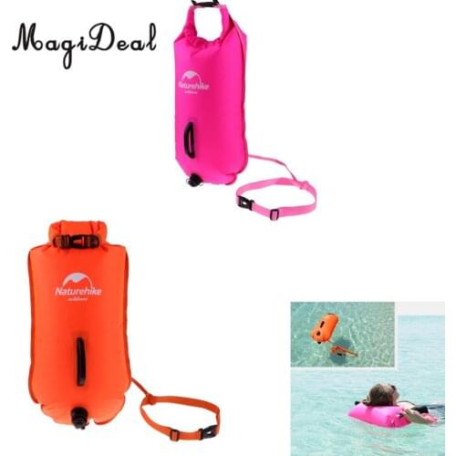 Waterproof Floating Swim Buoy Dry Bag Inflated Device & Waist Belt for Open Water Sea Swimming, Kayaking, Snorkeling, Diving