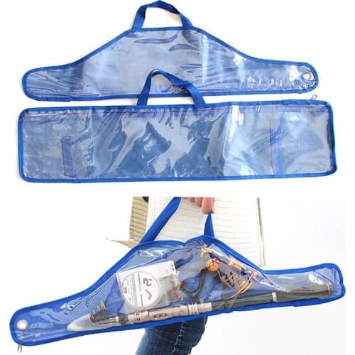 Waterproof transparent fishing pole bag 68cm 71cm fishing canvas bag sea lures pole reel tackle bag pouch Handbag