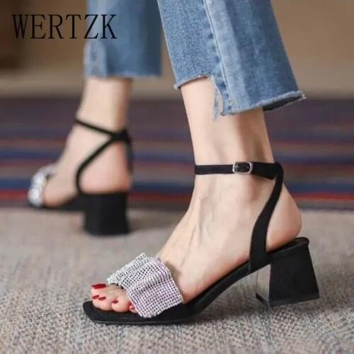 2021 Hot Sale Plus 43 Women Sandals Open Toe Party Pumps Square Heels Elegant Nightclub Dress Shoes Sex Sandals Cute Heels