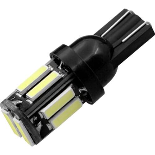 100pcs T10 W5W Car LED Light 10 7020 Leds Auto Wedge Replacement Reverse Instrument Panel Lamp Clearance Lights DC12V