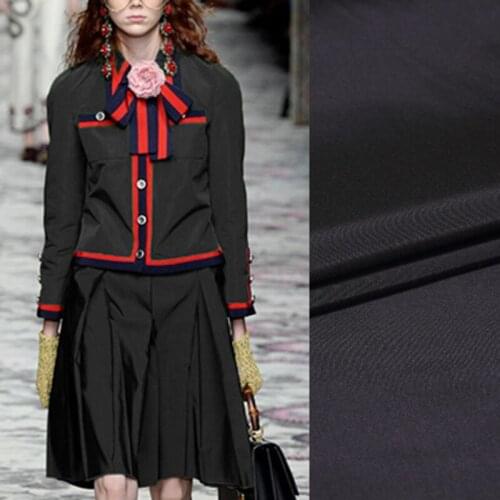 135CM Wide 175G/M Gray Black Solid Color Dupion Silk Fabric for Summer and Spring Suit Dress C016