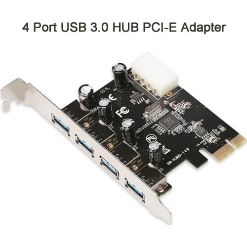 4 Port PCI-E To USB 3.0 HUB PCI Express Expansion Card Adapter 5 Gbps Speed USB 3 0 PCI E PCIe Express 1x For Desktop