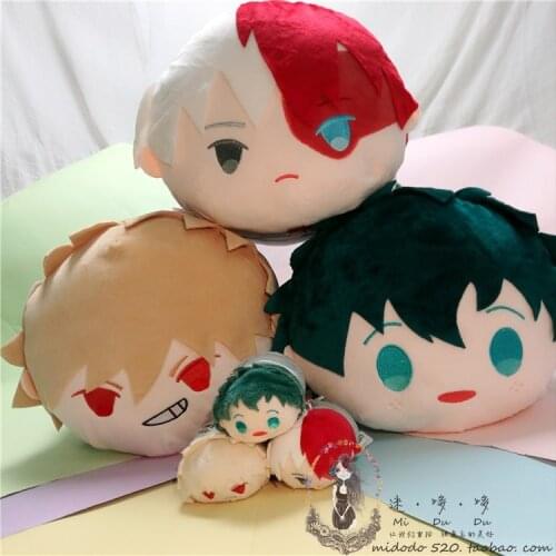 Boku no My Hero Academia Midoriya Izuku Todoroki Shoto Bakugou Katsuki Cosplay Cute Plush Stuffed Doll Pillow Toy Cushion Gift