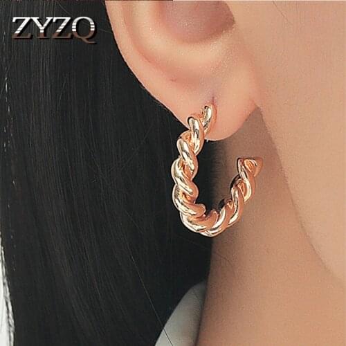 ZYZQ Exaggeration Big Hoop Earring Women Elegant Accessories for Dance Party Simple Female Fashion Items Earrings Hot Sale
