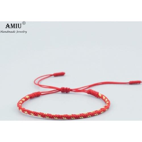 AMIU Multi Color Tibetan Buddhist Bracelets & Bangles For Women And Men Handmade Knots Rope Tibetan Budda Lucky Bracelet