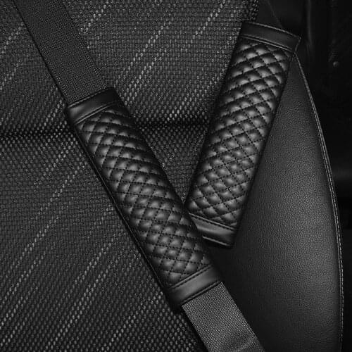 Auto Seat Belt Covers Pu Leather Shoulder Protector Pads For Ford Focus 2 1 Fiesta Mondeo Transit Fusion Ranger Mustang KA S-Max