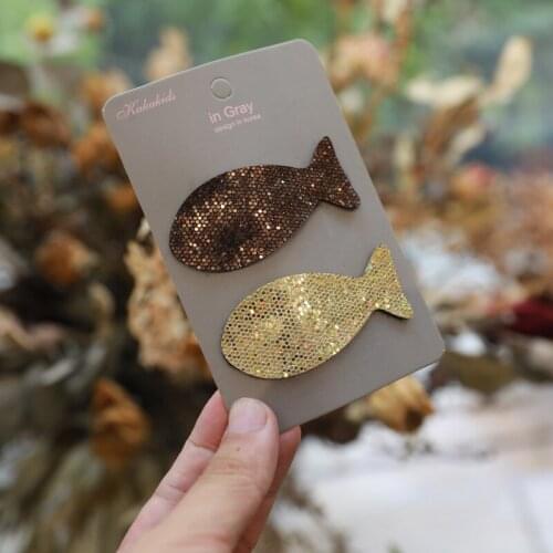 Childrens New Glitter Fish-Shaped And Geometric Hairpin Fringe Clip Girls Hair Side Clip Hair Accessories