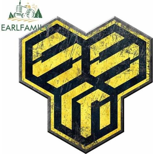 EARLFAMILY 13cm x 12.4cm for Macross Frontier SMS Logo Car Sticker Personality Occlusion Scratch Decal Refrigerator Car Styling