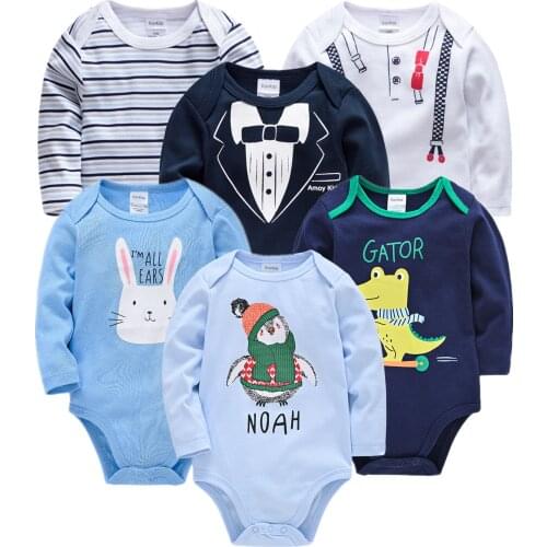 Cotton Toddler Baby Boy Girl Clothes Cute Bear Dinosaur Jumpsuit 3 6PCS Long Sleeve pijama bebe recien nacido Roupas bebe de