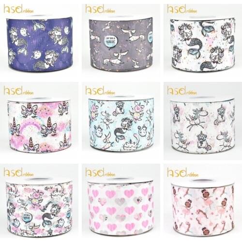 HSDCraft Free shipping Ribbons Hair Accessories ribbon 10 Yards HT Printed Grosgrain ribbon