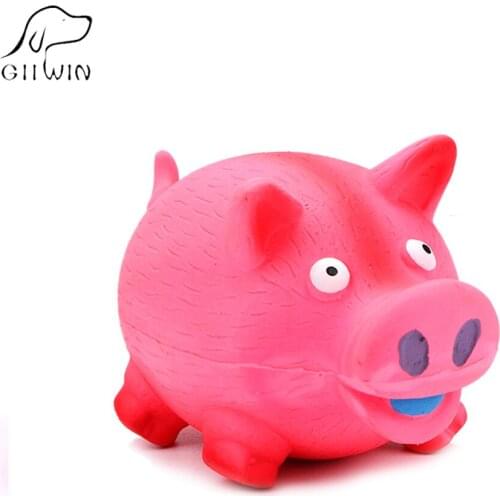 HACHIKITTY Squeaky Pig Pet Dog Toys Puppy Cat Sound Squeeze Chew Bite Rubber Screaming Pigs Teeth Cleaning Products ZK0011