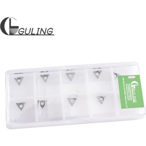 GULING 10PCS CNC aluminum blade TC / TBGT060104L triangular H01 lathe inner hole aluminum part outer round turning tool grain
