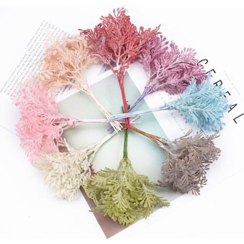 6pcs/lot 13CM Hoarfrost DIY Simulation Leaf Accessories Hat Gift Box Decoration Handmade Garland Material