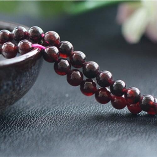Joanlyn Grade A+ Natural Garnet Beads 4mm-9mm Cherry Red Color NOT Dyed Smooth Polished Round 15.4 Inch Strand GA01
