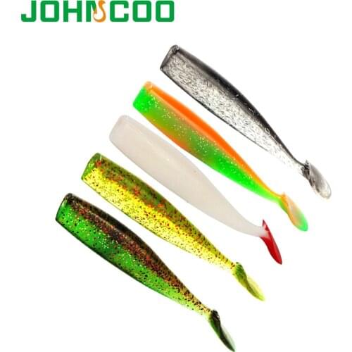 JOHNCOO 4pcs/lot Soft Fishing Wobblers 100mm 7.7g Artifical Fishing Bait Grub Lures Goods for Fishing Lure Silicone Lure