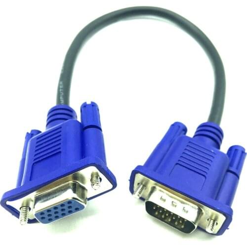 30cm 50cm VGA Cable Male to female Braided Shielding High Premium HDTV VGA computer tv display signal short M/F Extension cable