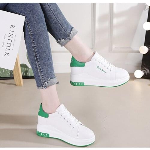Women Casual Shoes New Fashion Wedge Flat Shoes Lace Up Comfortable Ladies Sneakers Female Leather Shoes