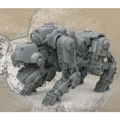 1:35 Scale Die-cast Resin War Scene Model Resin Standing Robot Dog Static Model 3523