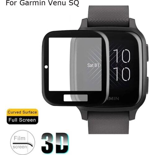 3D Curved Edge Soft Protective Film for Garmin Venu SQ Smart Watch Full Cover Screen Protector for Garmin Venu SQ Music Strap