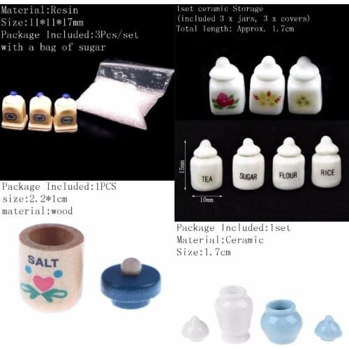 1:12 Dollhouse Handmade Porcelain Eating Jar Set DIY Miniatures Kitchen Ceramic Ornament Decor Accessories