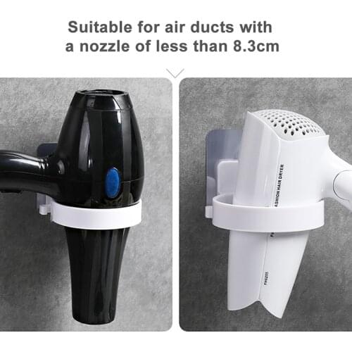 Wall-mounted Hair Dryer Holder Punch-free Self-adhesive Bathroom Plastic Shelf Storage Hanger Rack Home Bathroom Storage Holder
