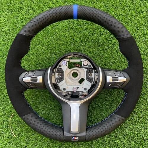 Non-slip Black Leather Sued Car Steering Wheel Cover For BMW F87 M2 F80 M3 F82 M4 M5 F12 F13 M6 F85 X5 M F86 X6 F33 F30 M Sport