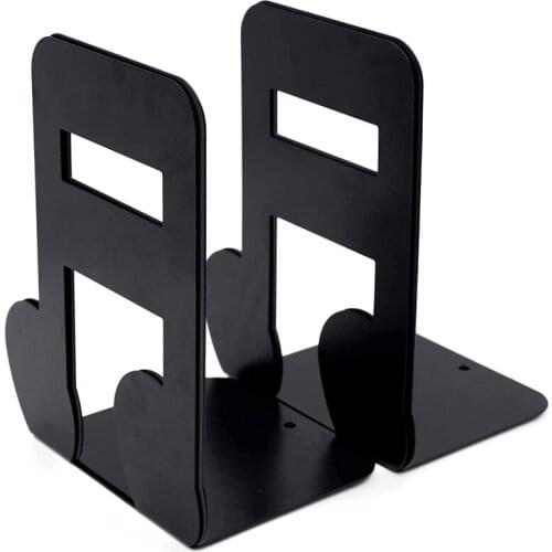 NEW-Bookends Black,Decorative Metal Book Ends Supports for Shelves for Shelves Office Decorative, Non Skid Book Stopper