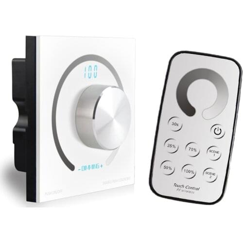 New K1 Led Dimmer 12V Dimming PWM Controller 12V-24V Wall Mount Knob Panel Digital Display Rotary Single Color Led Strip Dim