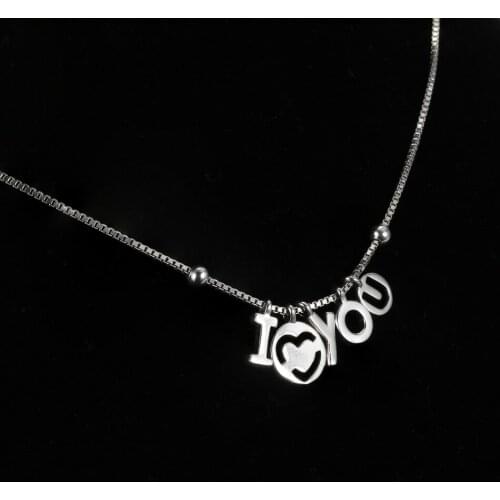 S925 Necklace For Women Love You Necklace Girl Fashhion Choker fit Lady Jewelry