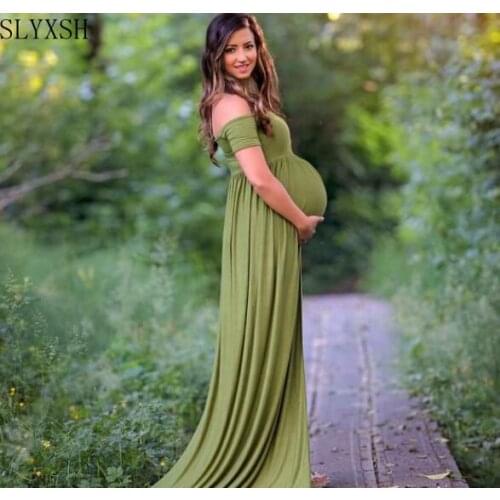 Maternity Dress maternity photography prop maxi gown pregnant women cloth pajamas lace nightgown Dress Fancy baby shower dress