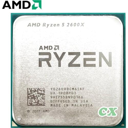 AMD Ryzen 5 2600X R5 2600X AM4 3.6 GHz Six-Core Twelve-Thread CPU Processor YD260XBCM6IAF