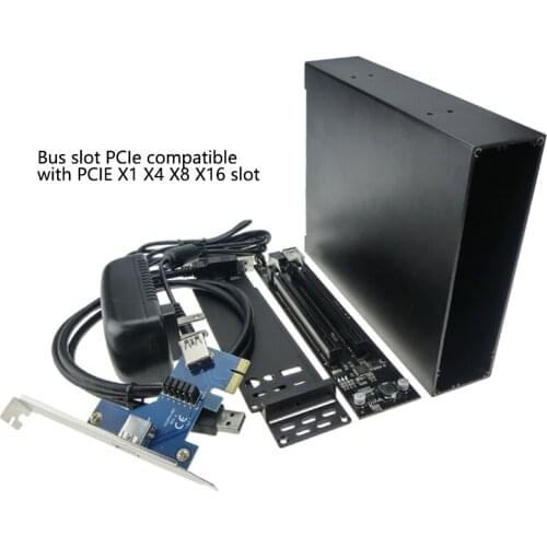 Factory price PCI Express 1x to 2 PCI-e 16x slot Adapter for External Integrated Graphics Card