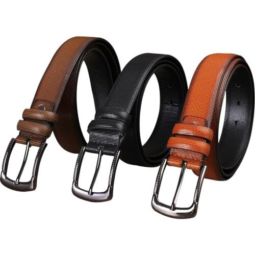 New Fashion Mens PU Leather Belts Designer Belt for Man Pin Buckle with Leather Strap Business Dress Male Belts