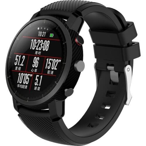 For Huami Amazfit Stratos 2 Strap Silicone Bracelet Soft Solid Color Bands Watchband Silica Gel Wristbands