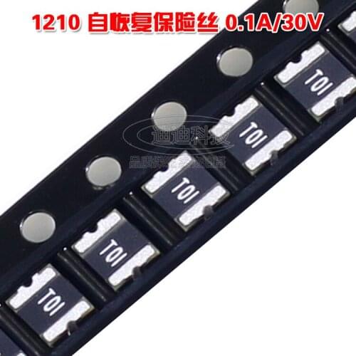 Free shipping 50pcs/lot 1210 30V 0.1A SMD self-healing fuse 100mA PTC fuse SMD 1210 T01