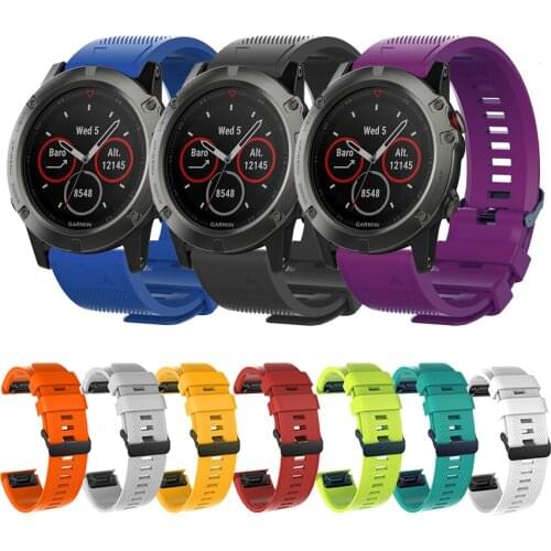 Silicone Watchband for Garmin Fenix 6X 6S 5X 5 5S 3HR Forerunner 935 Watch Quick Release Easy Fit Wrist Strap for Garmin Enduro