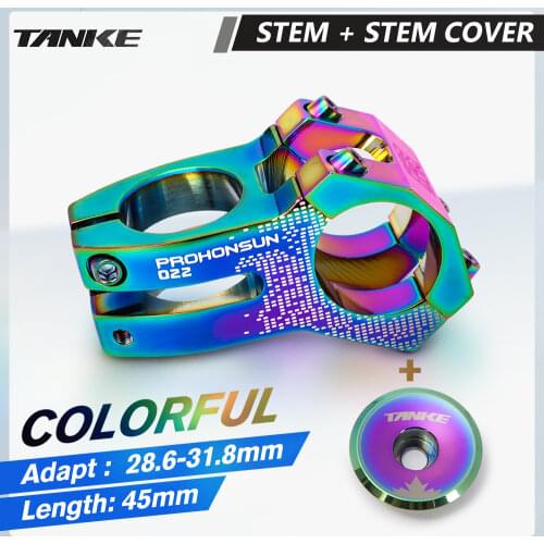 TANKE MTB road Bike Stem Bicycle Parts 45mm short colorful oil slick stems 31.8mm Handle bar XC AM Enduro alloy CNC Cycling