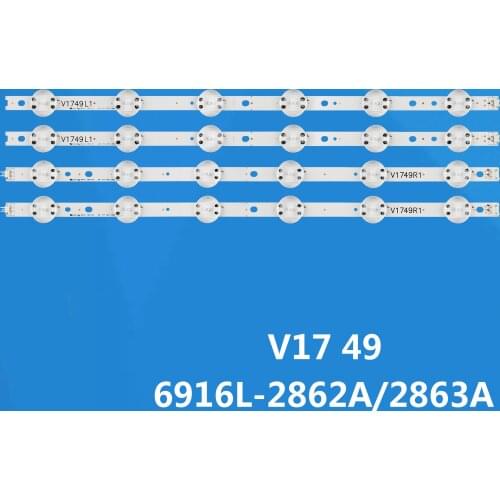 LED strip For LG 49UV340C 49UJ6565 49UJ670V V17 49 R1 L1 ART3 2862 2863 6916L-2862A 6916L-2863A
