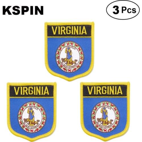 Virginia Shiled Shape flag patches national flag patches for Cothing DIY Decoration