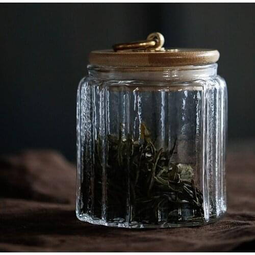 Japanese Hammered Glass Tea Caddy Hand-sealed Cans Dried Fruit Storage Cans Household Transparent Black Tea Green Tea Cans