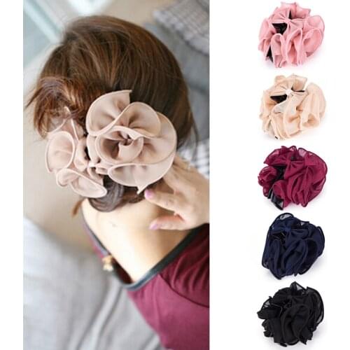 Crab For Hair Chiffon Hair Clips For Beauty Women Flower Barrettes Girls Claws Bowknot Hair Accessories For Female Hairpin