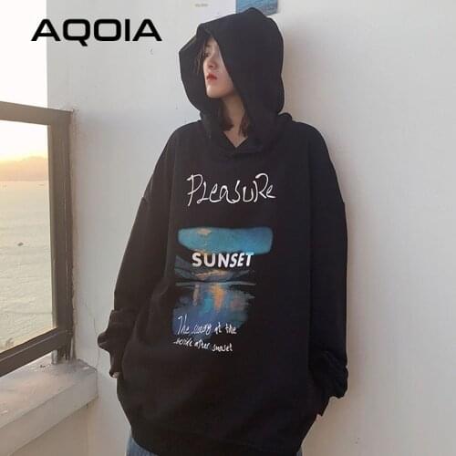 2020 Autumn Streetwear Letter Printing Women Hoodies Loose Oversize Womens Sweatshirt 2020 INS Fashion Winter Female Pullovers