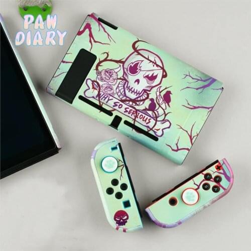 Hard Case Cool Skull Protective Cover Shell for Nintend Switch NS Joy-con Back Protector Housing Skin Thumb Stick Grips Caps