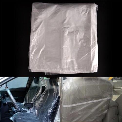 10PCS Universal Car Disposable PE Plastic Soft Seat Vehicle Cover Waterproof Car Repair Beauty Disposable Cover For BMW Honda