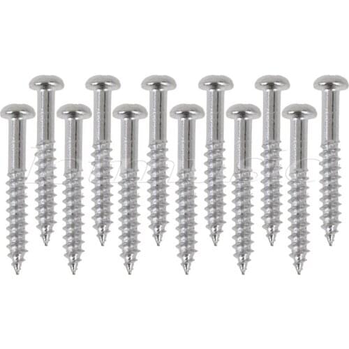 12pcs Chrome Guitar Mounting Screws For Strat Guitar Replacement Hardtail Bridge Thumb Rest